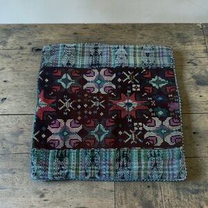 Vintage Boho Ikat Woven Pillow Cover Sham 100% Cotton Made in India 16 x 16